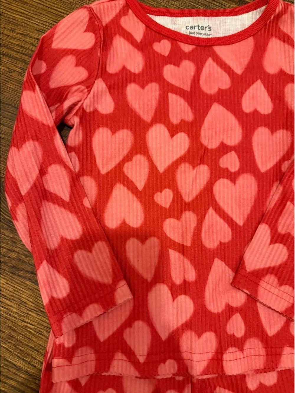Carter’s Toddler 2T Red Pink Heart Pajama Set Valentine’s Long Sleeve PJs